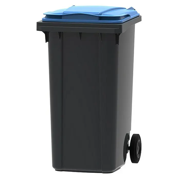Proregal Mülltonne Premium 2-Rad-Mülltonne MGB - Grau, Deckel Blau