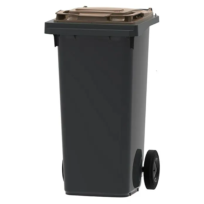 Proregal Mülltonne Premium 2-Rad-Mülltonne MGB - Grau, Deckel Braun
