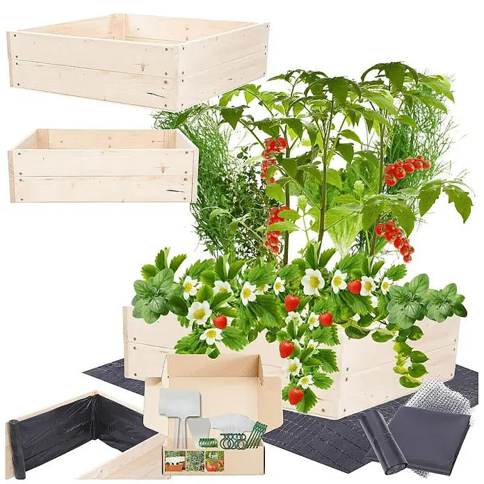 Proregal Hochbeet Growline Holz - 80 x 83 x 18 cm, Holz, Natur