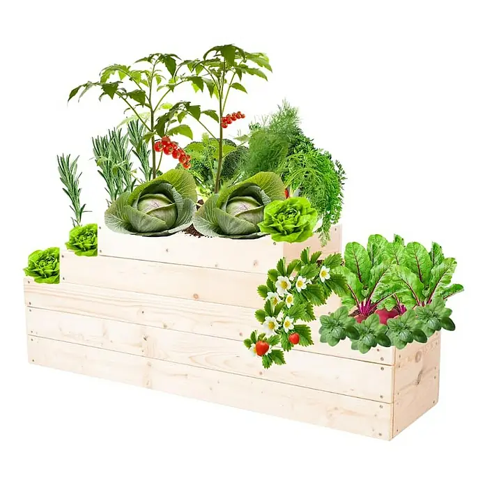 Proregal Hochbeet GardenStep Holz - 30 x 117 x 45 cm, Holz, Imprägniert