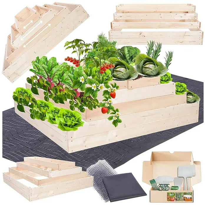 Proregal Hochbeet GardenStep Holz - 100 x 117 x 45 cm, Holz, Imprägniert