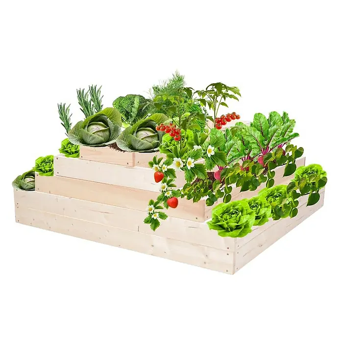 Proregal Hochbeet GardenStep Holz - 100 x 117 x 45 cm, Holz, Imprägniert