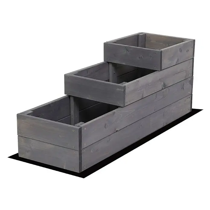 Proregal Hochbeet TREPPEN Holz - Holz, Grau