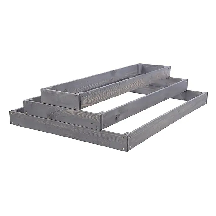 Proregal Hochbeet GardenStep Holz - 100 x 90 x 27 cm, Holz, Grau