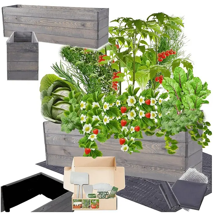 Proregal Hochbeet Growline Holz - 30 x 120 x 36 cm, Holz, Grau