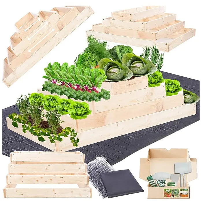 Proregal Hochbeet GardenStep Holz - 90 x 117 x 36 cm, Holz, Imprägniert