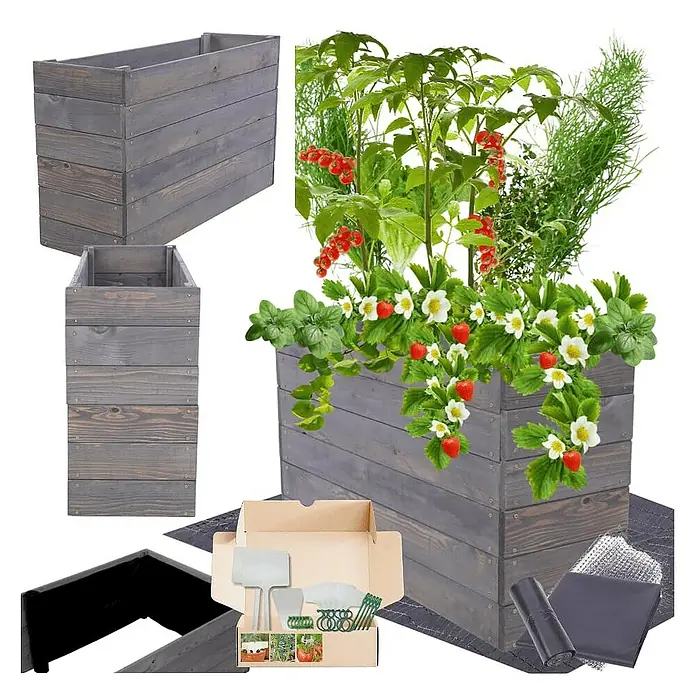 Proregal Hochbeet Growline Holz - Holz, Grau