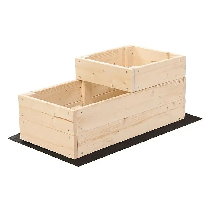 Proregal Hochbeet TREPPEN Holz - 63 x 30 x 27 cm, Holz, Natur