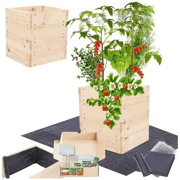 Proregal Hochbeet Growline Holz - 30 x 33 x 36 cm, Holz, Natur