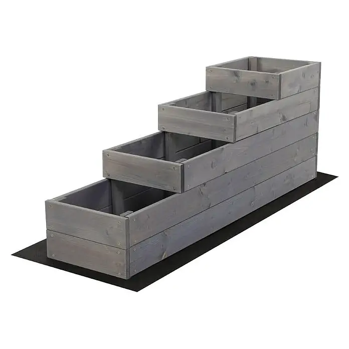 Proregal Hochbeet TREPPEN Holz - Holz, Grau