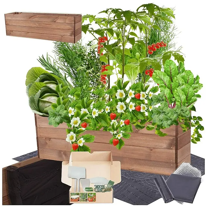 Proregal Hochbeet Growline Holz - 30 x 120 x 36 cm, Holz, Braun