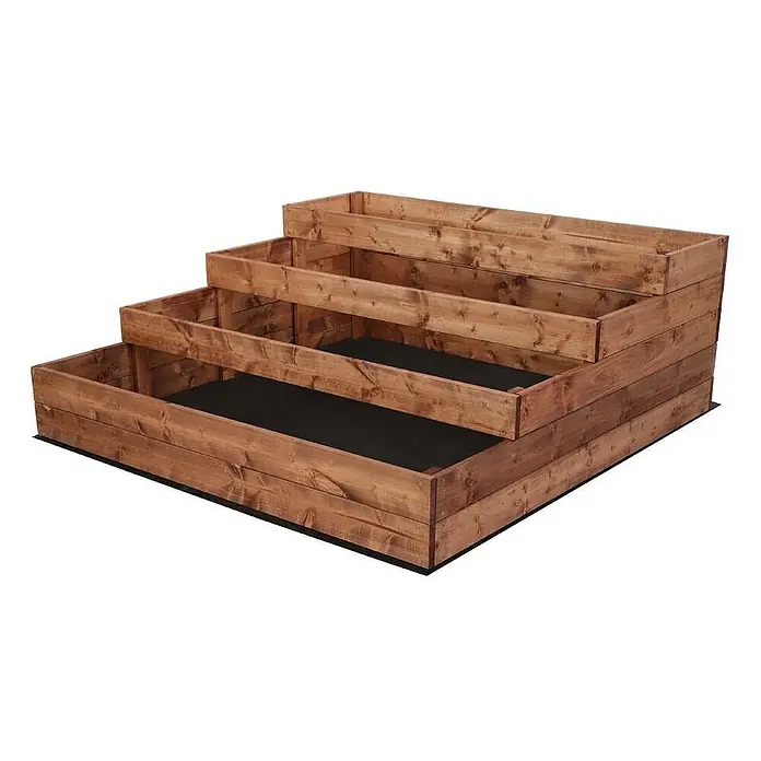 Proregal Hochbeet TREPPEN Holz - Holz, Braun