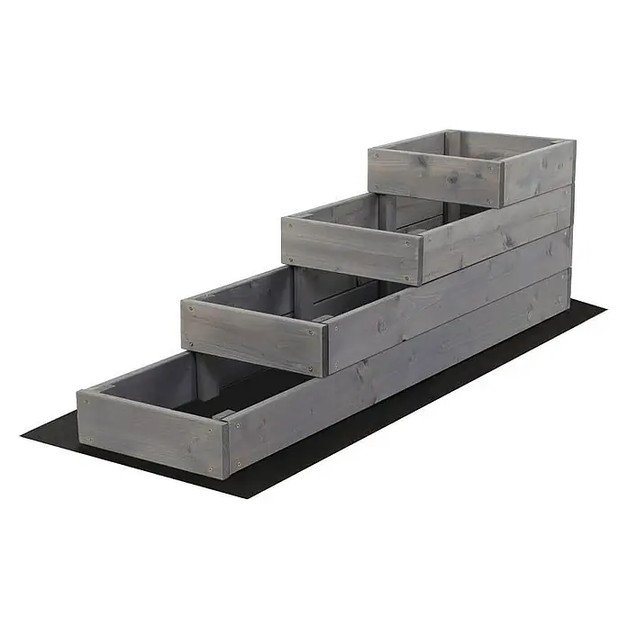 Proregal Hochbeet TREPPEN Holz - Holz, Grau