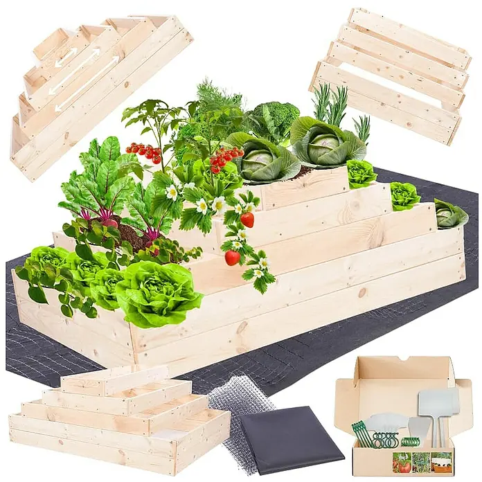 Proregal Hochbeet GardenStep Holz - 90 x 117 x 45 cm, Holz, Imprägniert