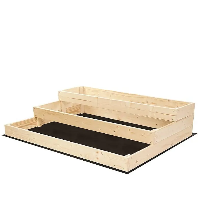 Proregal Hochbeet TREPPEN Holz - 93 x 117 x 27 cm, Holz, Natur