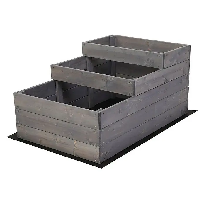 Proregal Hochbeet TREPPEN Holz - Holz, Grau