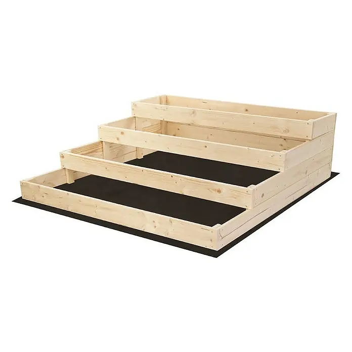 Proregal Hochbeet TREPPEN Holz - 120 x 117 x 36 cm, Holz, Natur