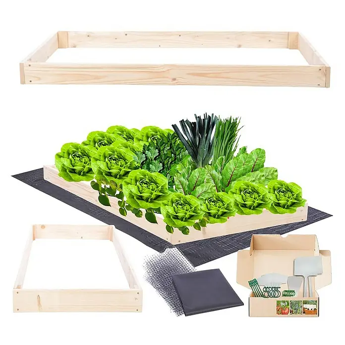 Proregal Hochbeet GardenStep Holz - 90 x 60 x 9 cm, Holz, Imprägniert