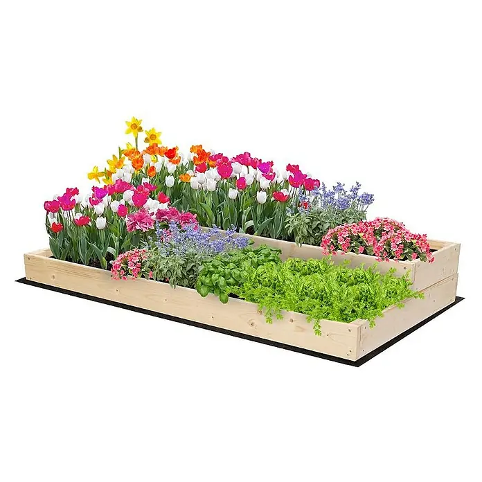 Proregal Hochbeet TREPPEN Holz - 63 x 117 x 18 cm, Holz, Natur