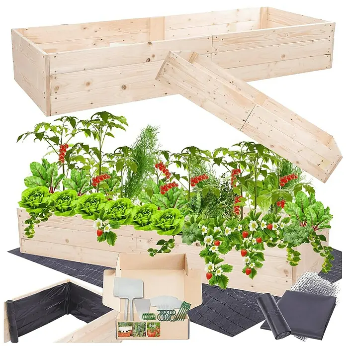 Proregal Hochbeet Growline Holz - 80 x 163 x 27 cm, Holz, Imprägniert