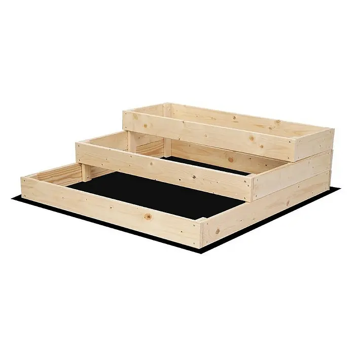 Proregal Hochbeet TREPPEN Holz - 93 x 90 x 27 cm, Holz, Natur