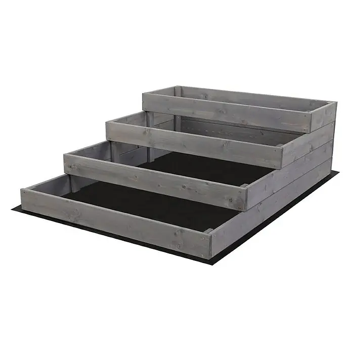 Proregal Hochbeet TREPPEN Holz - Holz, Grau