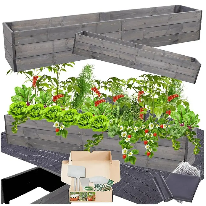 Proregal Hochbeet Growline Holz - Holz, Grau
