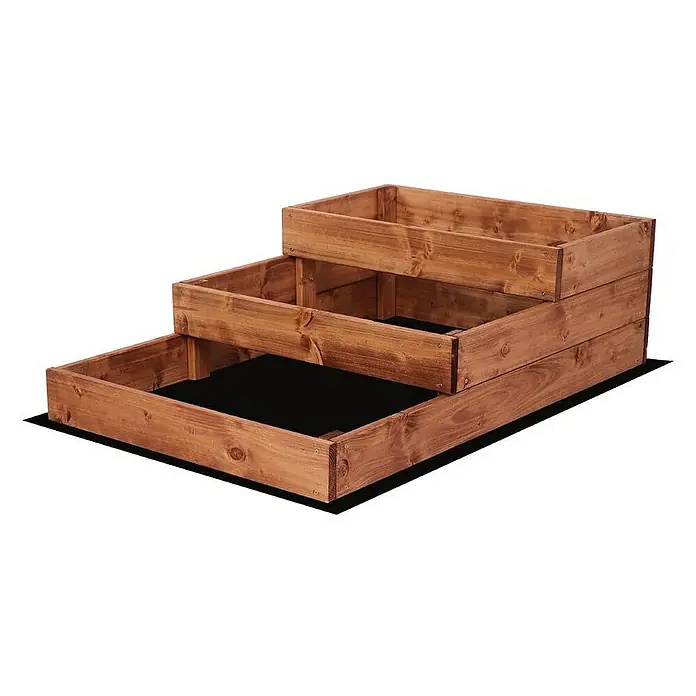 Proregal Hochbeet TREPPEN Holz - 93 x 60 x 27 cm, Holz, Braun