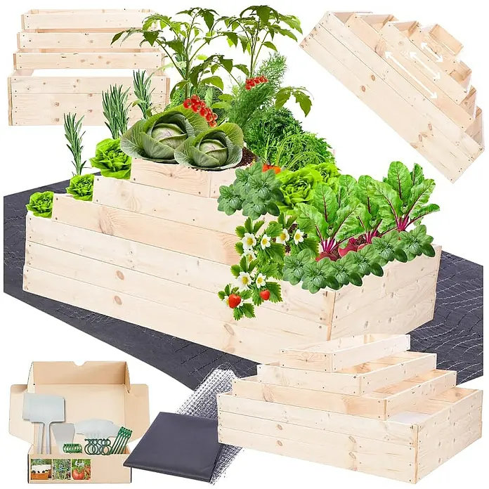 Proregal Hochbeet GardenStep Holz - Holz, Natur