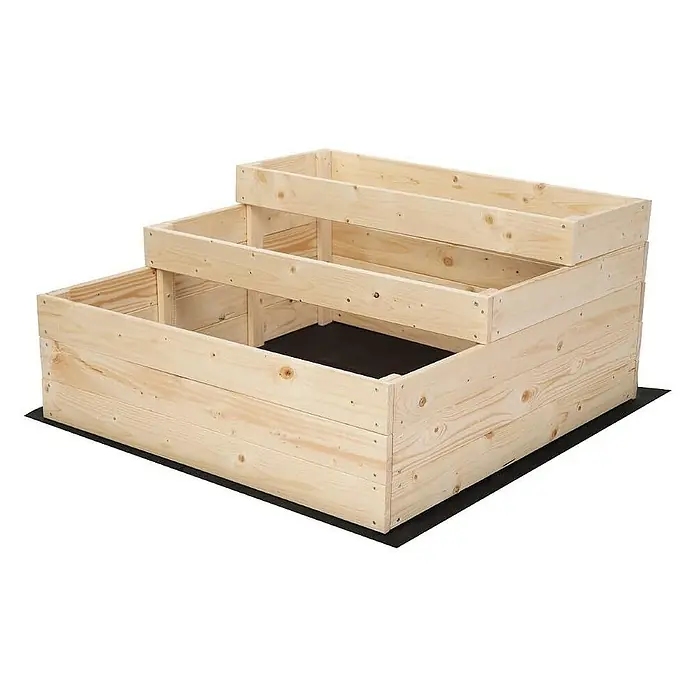 Proregal Hochbeet TREPPEN Holz - 93 x 90 x 45 cm, Holz, Natur