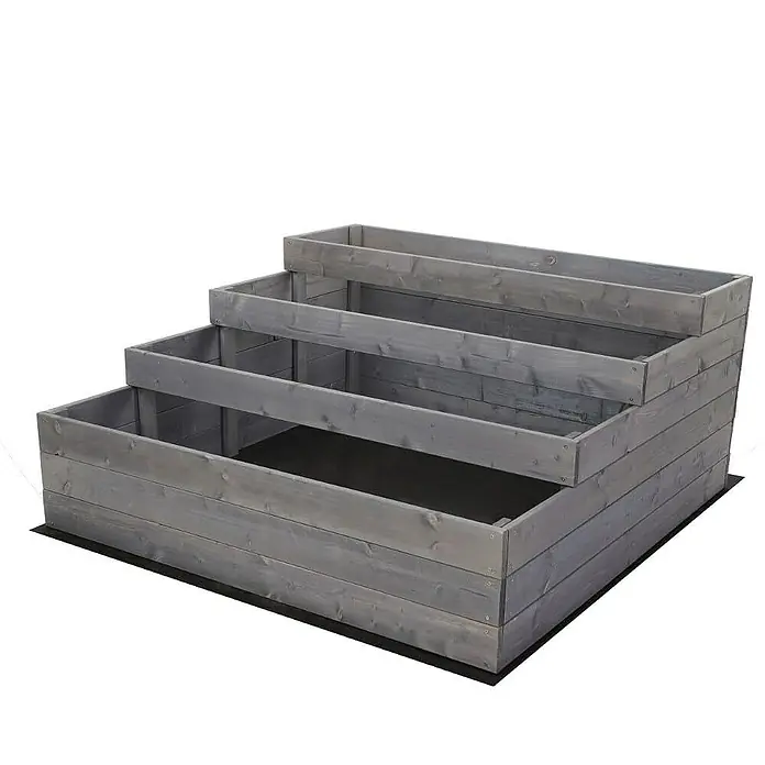 Proregal Hochbeet TREPPEN Holz - Holz, Grau