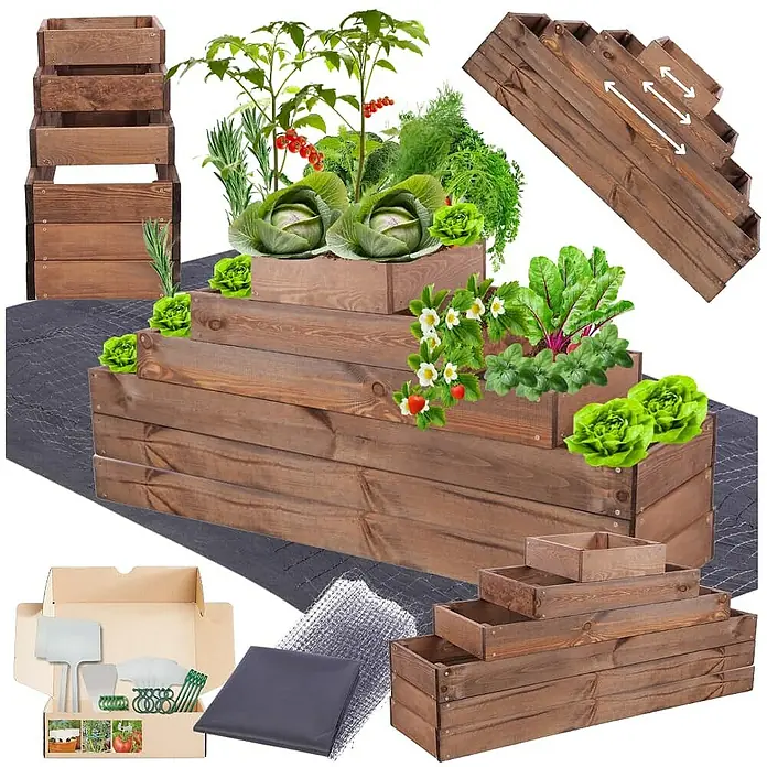 Proregal Hochbeet GardenStep Holz - Holz, Braun