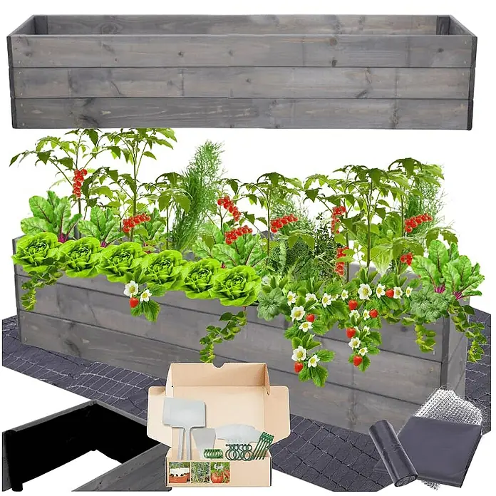 Proregal Hochbeet Growline Holz - Holz, Grau