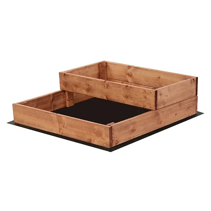 Proregal Hochbeet TREPPEN Holz - 63 x 60 x 18 cm, Holz, Braun