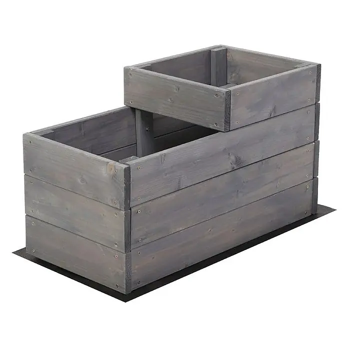 Proregal Hochbeet TREPPEN Holz - Holz, Grau