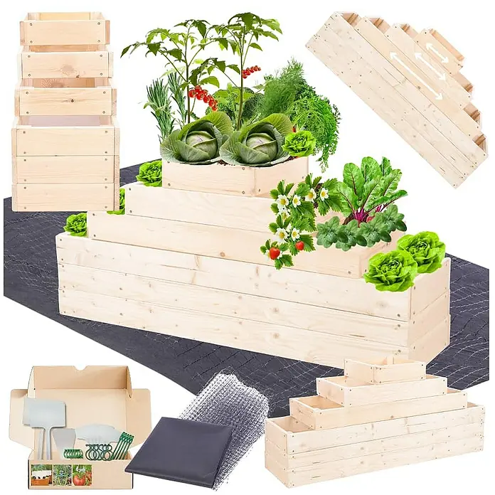 Proregal Hochbeet GardenStep Holz - Holz, Natur