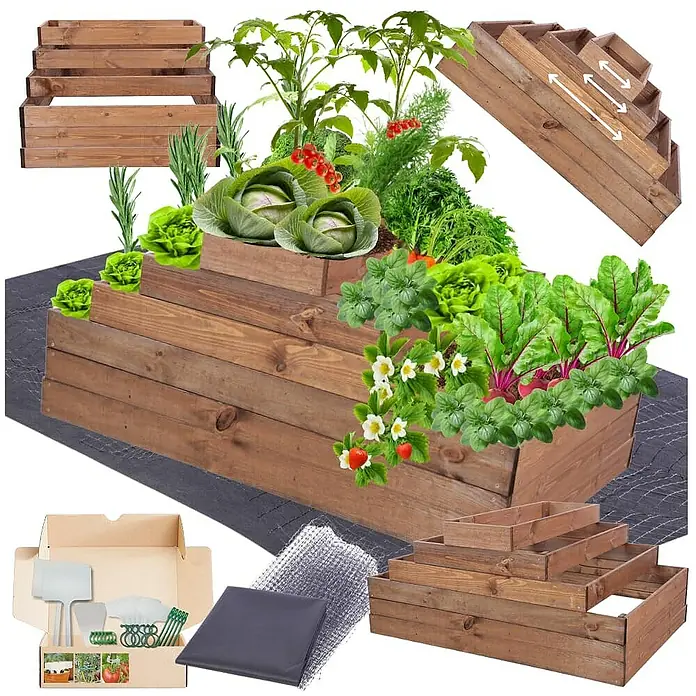 Proregal Hochbeet GardenStep Holz - Holz, Braun