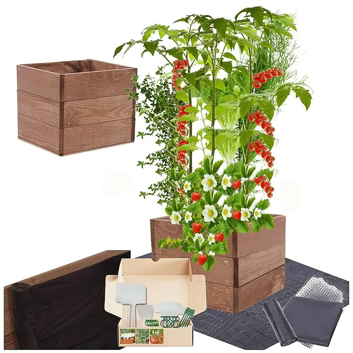 Proregal Hochbeet Growline Holz - 30 x 33 x 27 cm, Holz, Braun