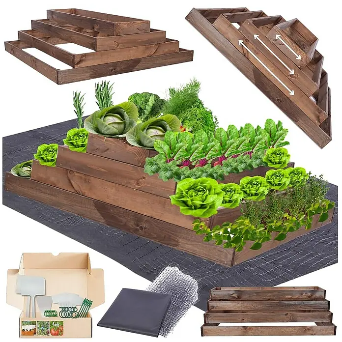Proregal Hochbeet GardenStep Holz - Holz, Braun