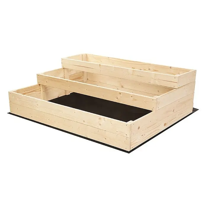 Proregal Hochbeet TREPPEN Holz - 93 x 117 x 36 cm, Holz, Natur