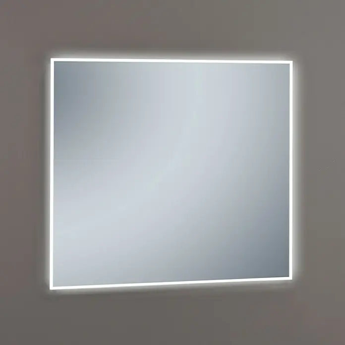 Camargue Espejo con luz Shira - An x Al: 100 x 80 cm - Espejo cuadrado iluminado con LED, ideal para baños y dormitorios. Su diseño moderno complementa cualquier espacio, proporcionando una iluminación brillante.