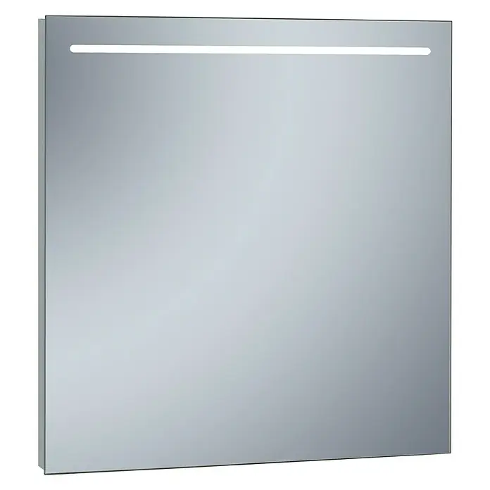 Conjunto de mueble de baño Cristal - Azul, 3 pzs. - Elegante espejo de baño cuadrado con iluminación LED integrada para diseños de baño modernos.