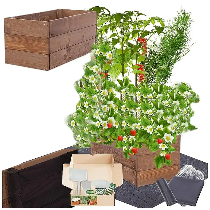 Proregal Hochbeet Growline Holz - 30 x 93 x 27 cm, Holz, Braun