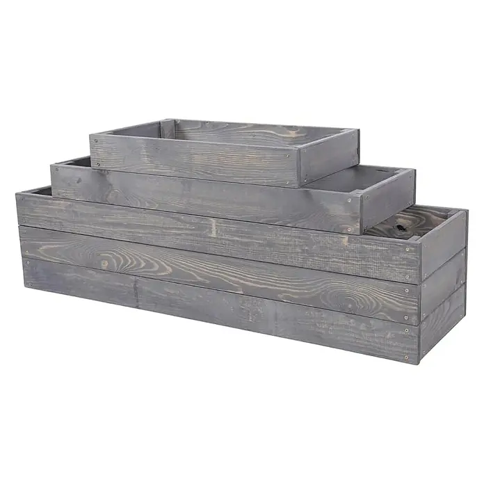 Proregal Hochbeet GardenStep Holz - Holz, Grau