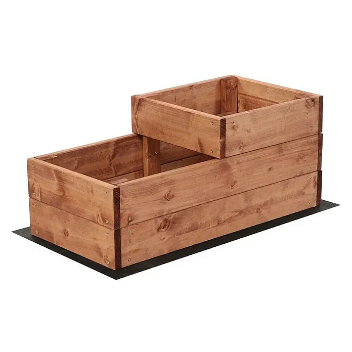 Proregal Hochbeet TREPPEN Holz - 63 x 30 x 27 cm, Holz, Braun