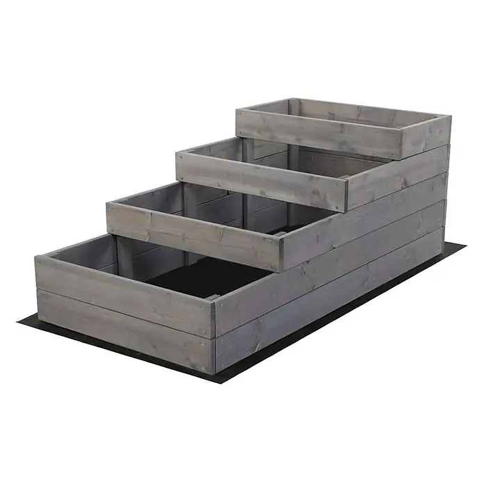 Proregal Hochbeet TREPPEN Holz - Holz, Grau