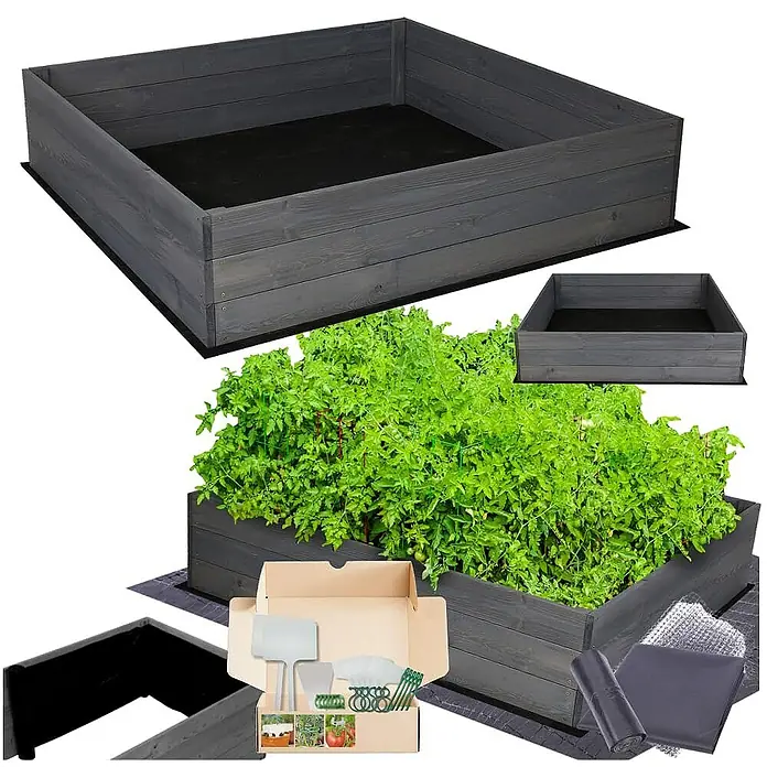 Proregal Hochbeet Growline Holz - 80 x 83 x 27 cm, Holz, Grau