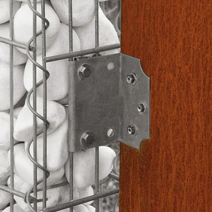 Bellissa Wand- & Pfostenanschlusswinkel - 4,5 x 9,2 cm, Geeignet für: Gabionen - Das Gabionen-Eckprofil sichert und verbindet Gabionenelemente stabil und dauerhaft miteinander. Perfekt für den Garten- und Landschaftsbau.