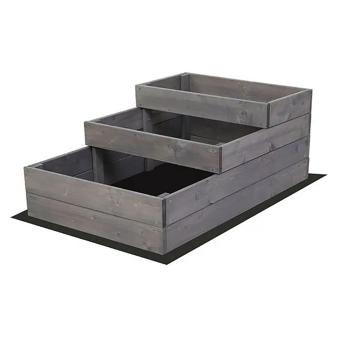 Proregal Hochbeet TREPPEN Holz - Holz, Grau