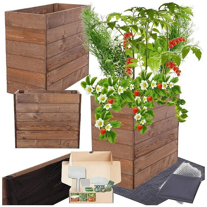 Proregal Hochbeet Growline Holz - 30 x 63 x 54 cm, Holz, Braun